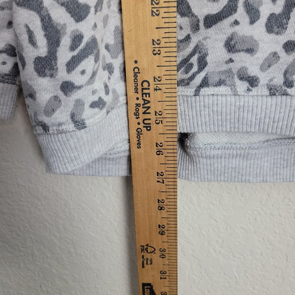 Aerie Cheetah Print 1/4 Zip Oversized Sweatshirt White Gray Women's Size Small - Picture 8 of 10